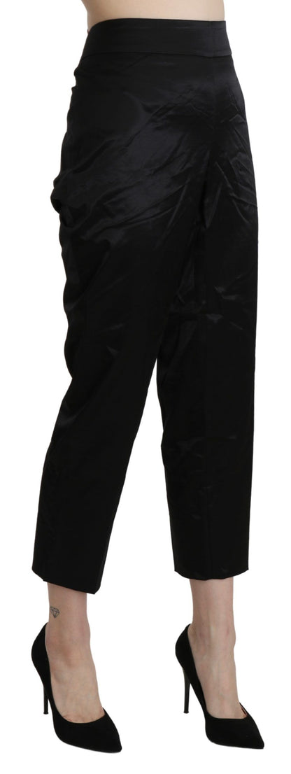 Elegante, verkürzte Hose mit hoher Taille