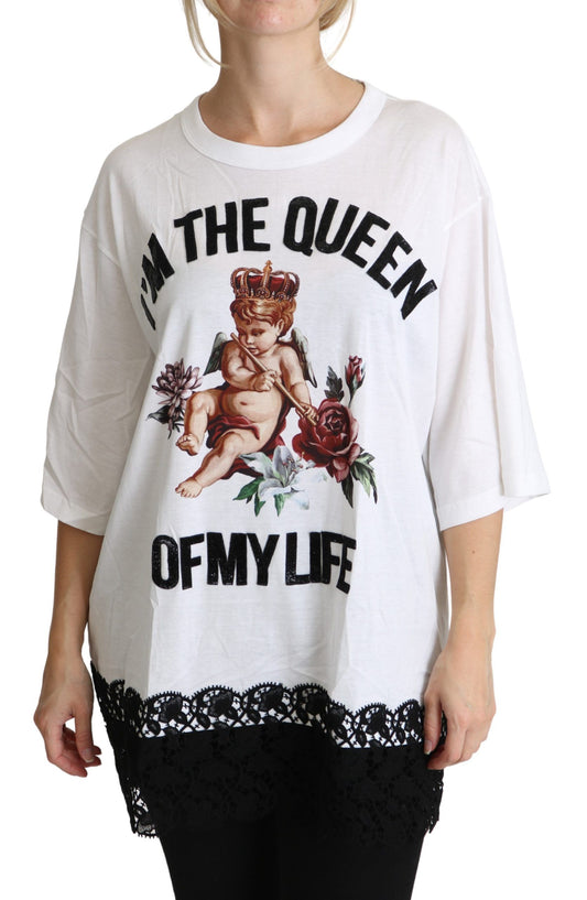 Elegantes weißes T-Shirt aus Baumwollmischung