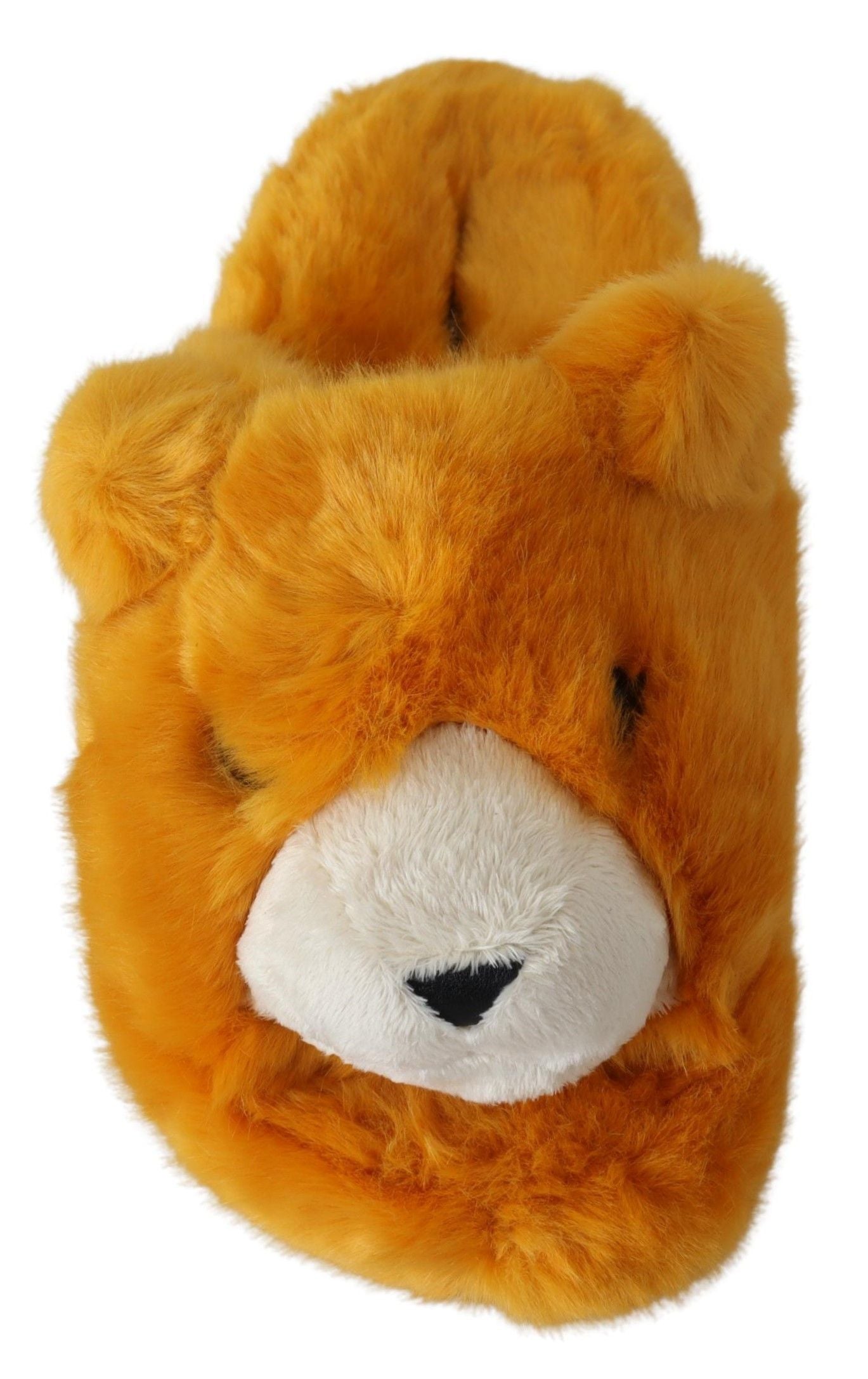 Sonnengelbe Hausschuhe mit Löwenmotiv