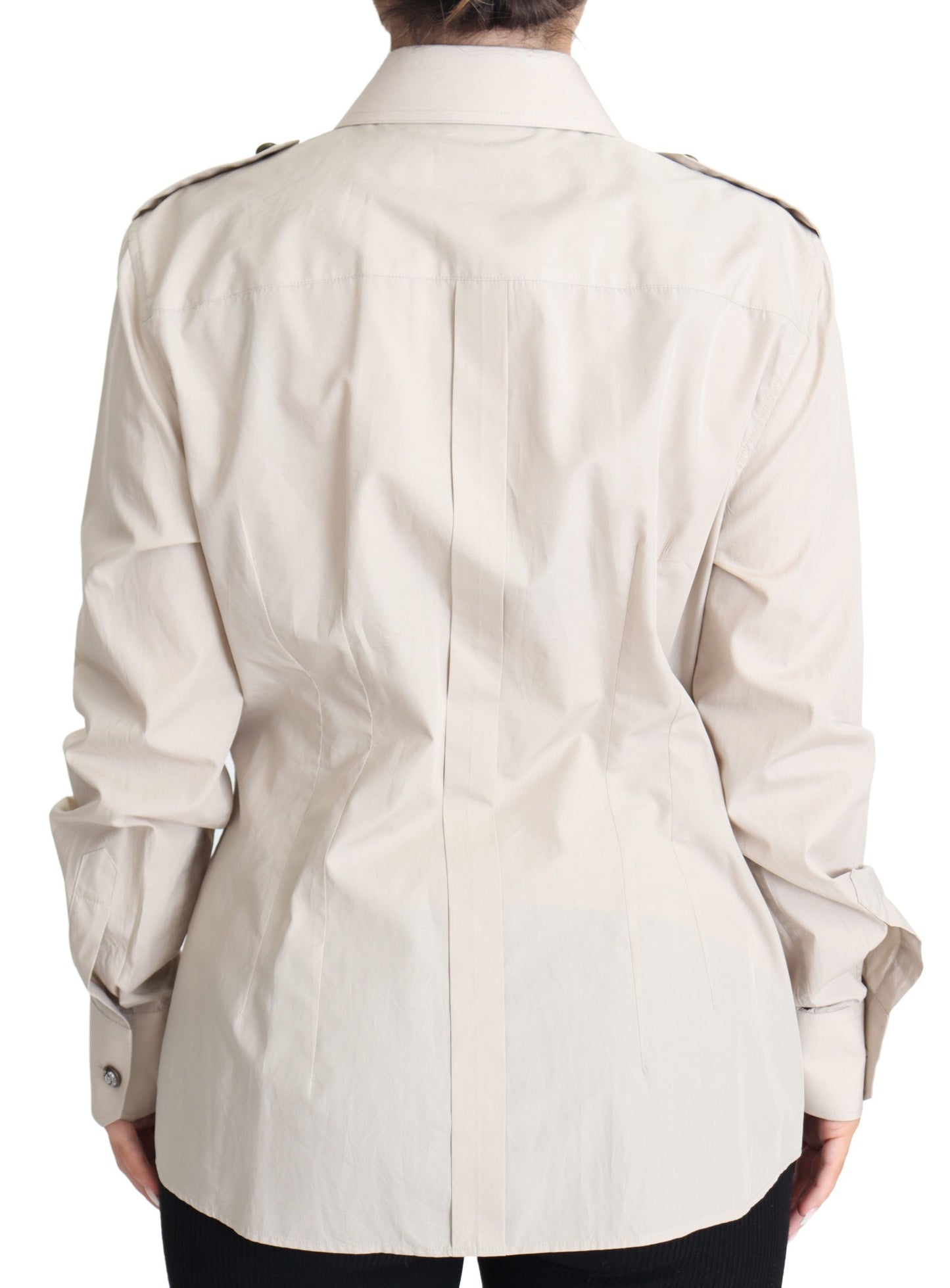 Elegantes beiges Safarihemd aus Baumwolle