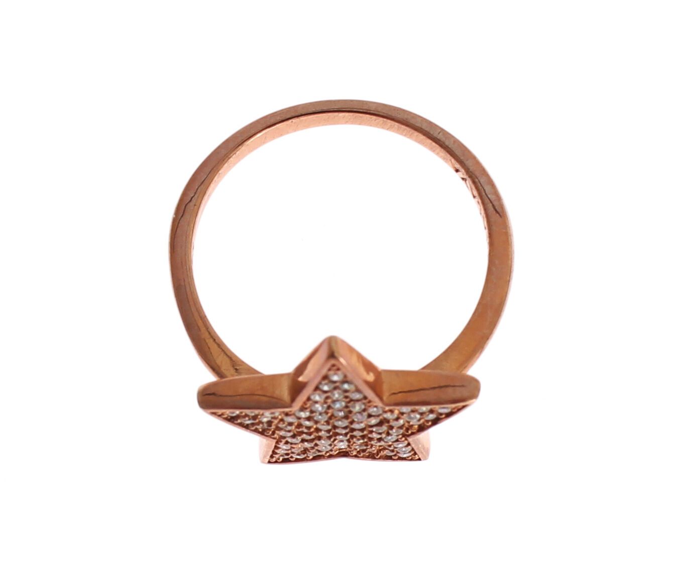 Schillernder Sterling-Silberring mit Roségold-Plattierung und Zirkonia