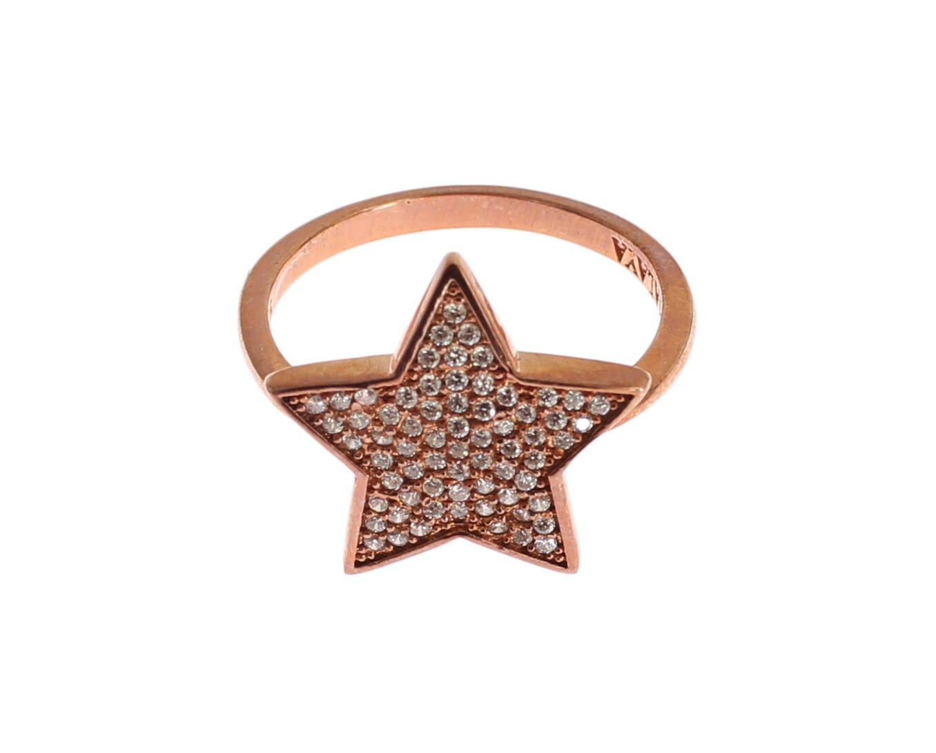 Schillernder Sterling-Silberring mit Roségold-Plattierung und Zirkonia