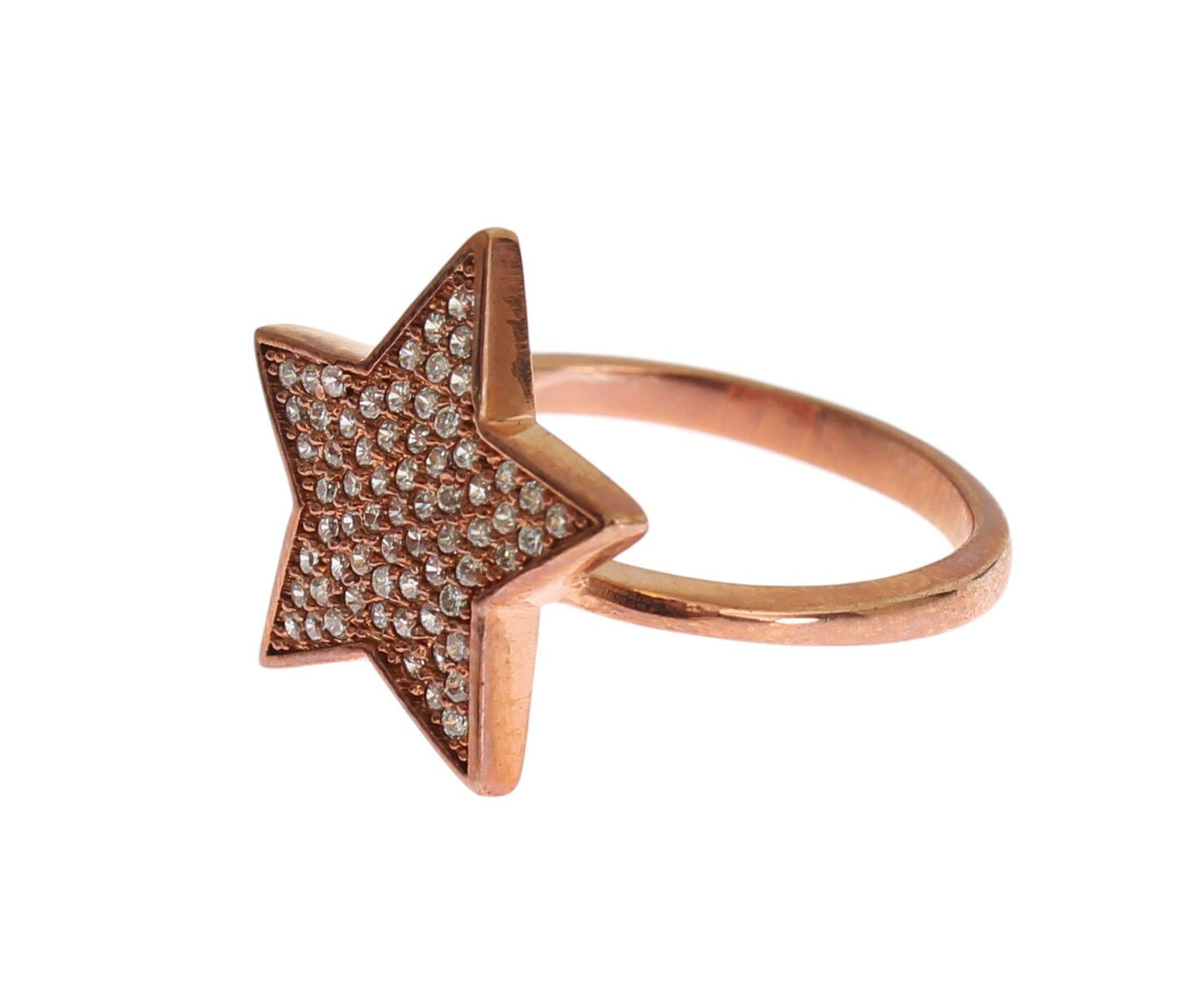 Schillernder Sterling-Silberring mit Roségold-Plattierung und Zirkonia