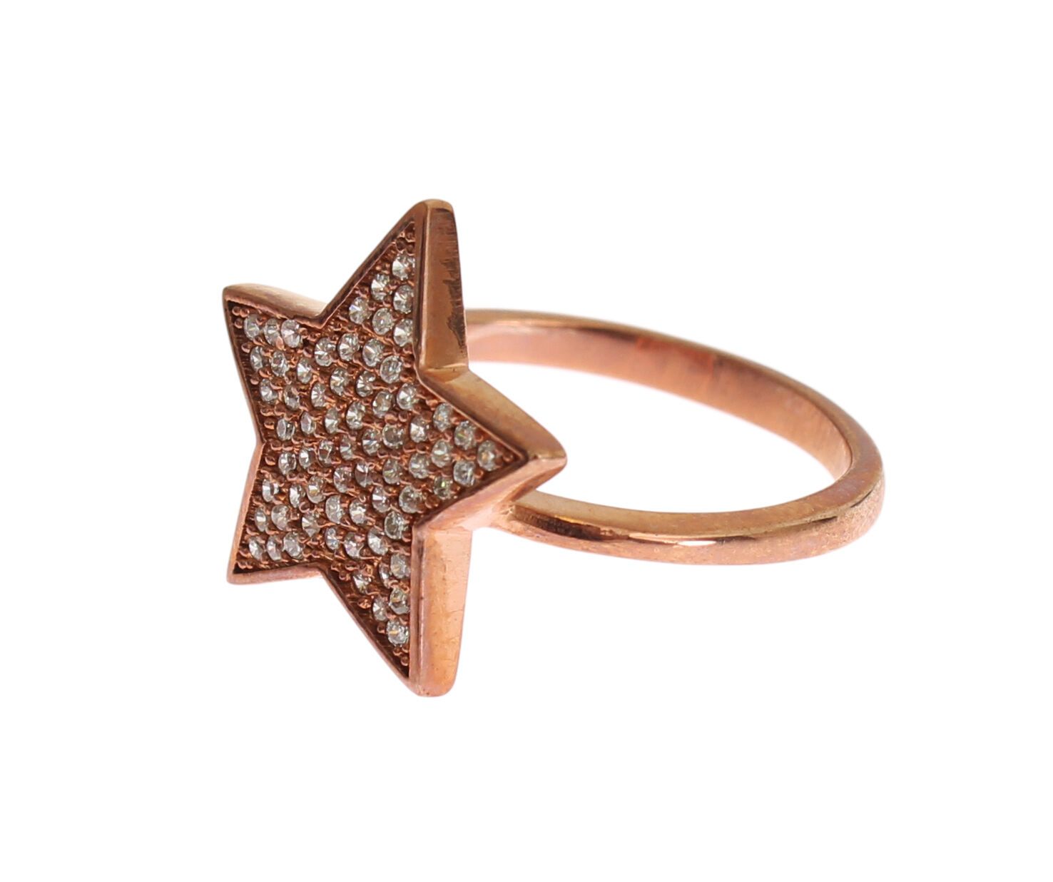 Schillernder Sterling-Silberring mit Roségold-Plattierung und Zirkonia