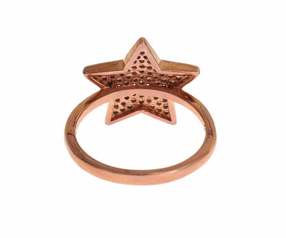 Schillernder Sterling-Silberring mit Roségold-Plattierung und Zirkonia