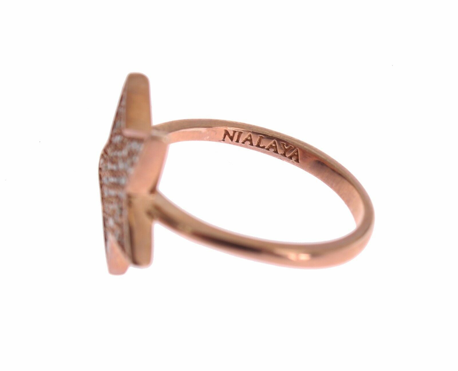 Schillernder Sterling-Silberring mit Roségold-Plattierung und Zirkonia
