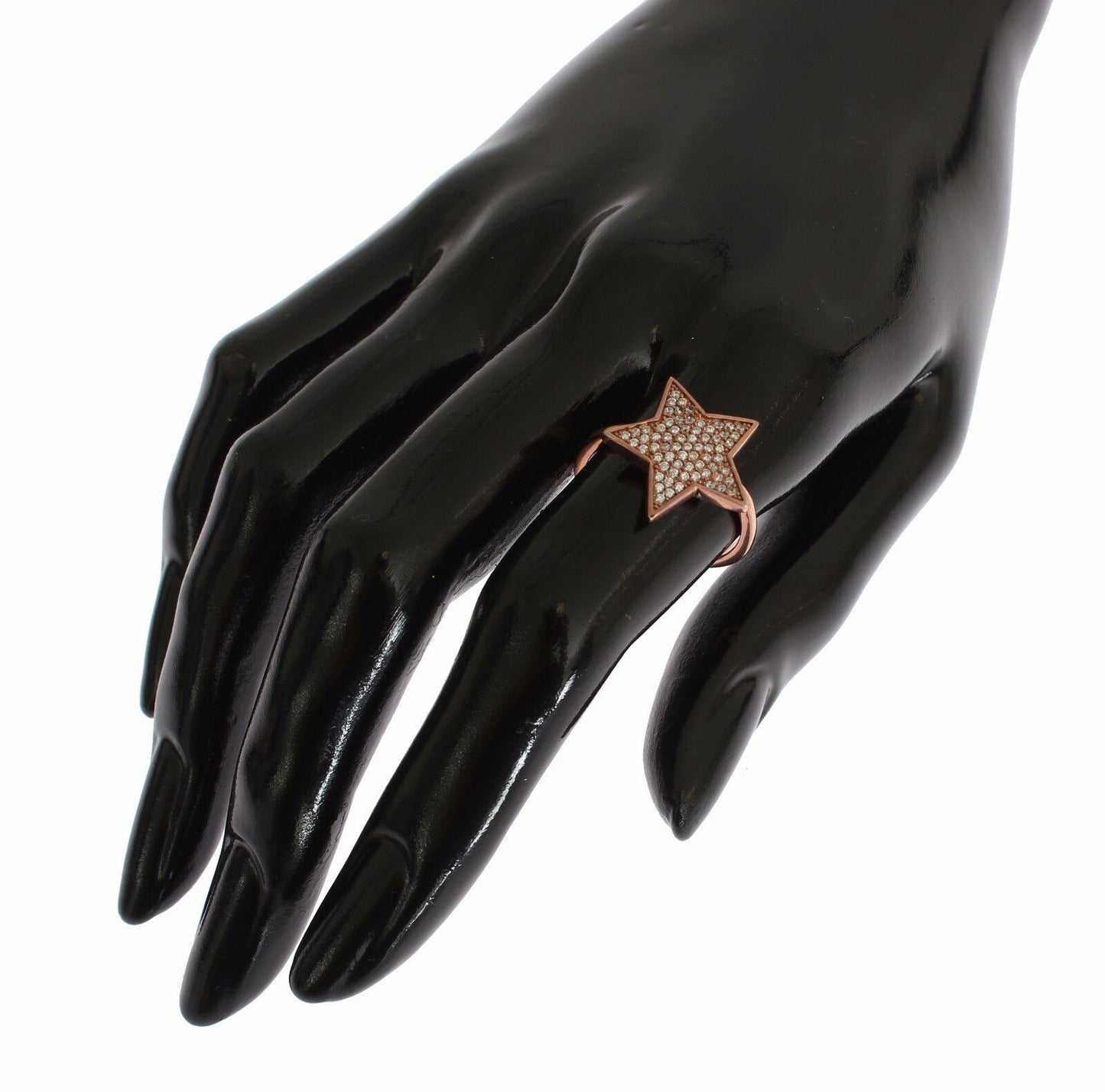 Schillernder Sterling-Silberring mit Roségold-Plattierung und Zirkonia