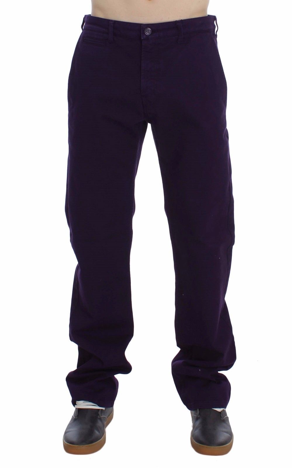 Violette Slim-Chinos aus Baumwollstretch