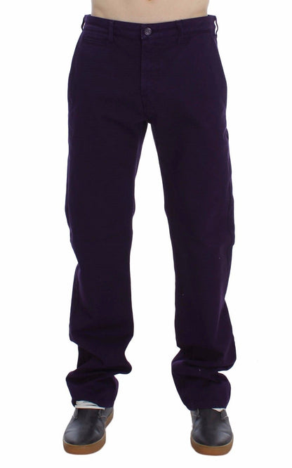 Violette Slim-Chinos aus Baumwollstretch