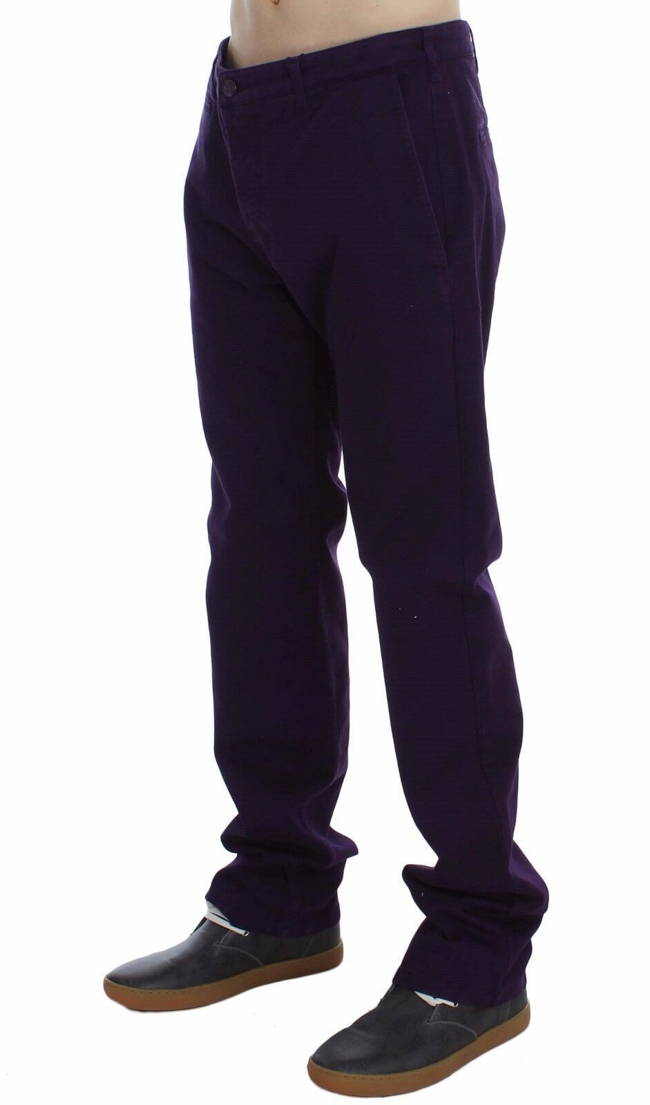 Violette Slim-Chinos aus Baumwollstretch