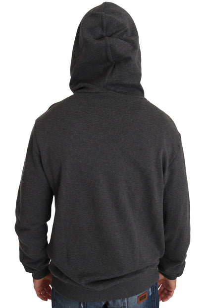 Grauer Pullover mit Kristallherz-Pistolenmotiv