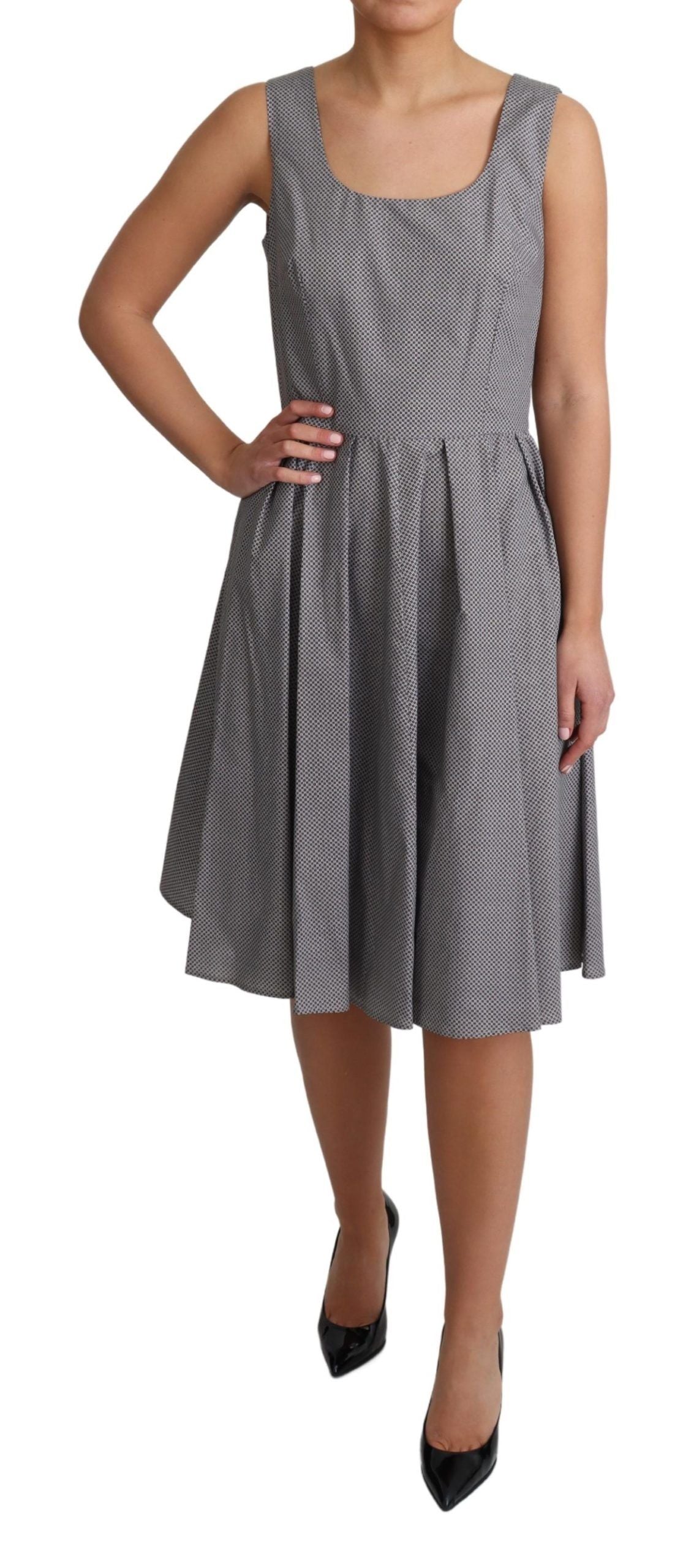 Ärmelloses geometrisches A-Linien-Kleid