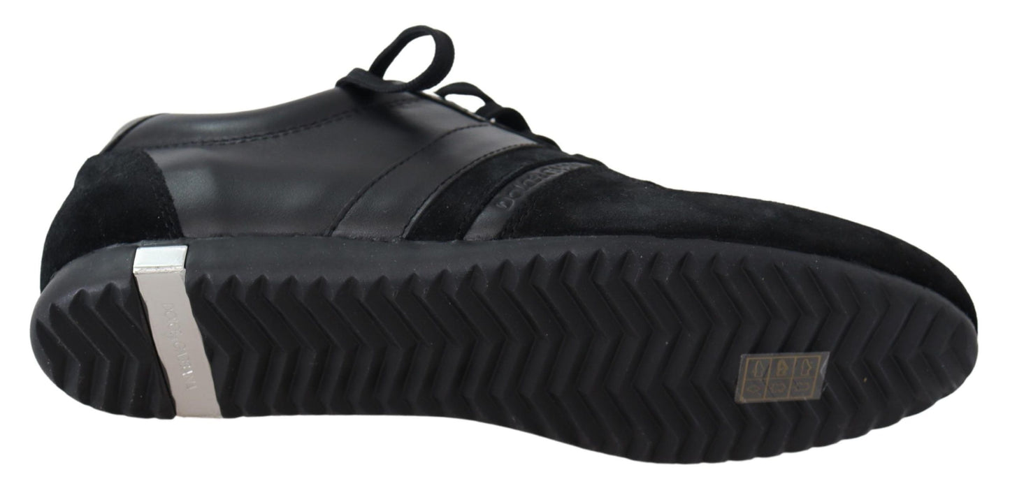 Elegante schwarze Sport-Sneakers aus Leder