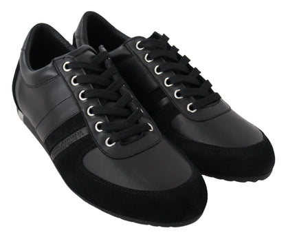 Elegante schwarze Sport-Sneakers aus Leder