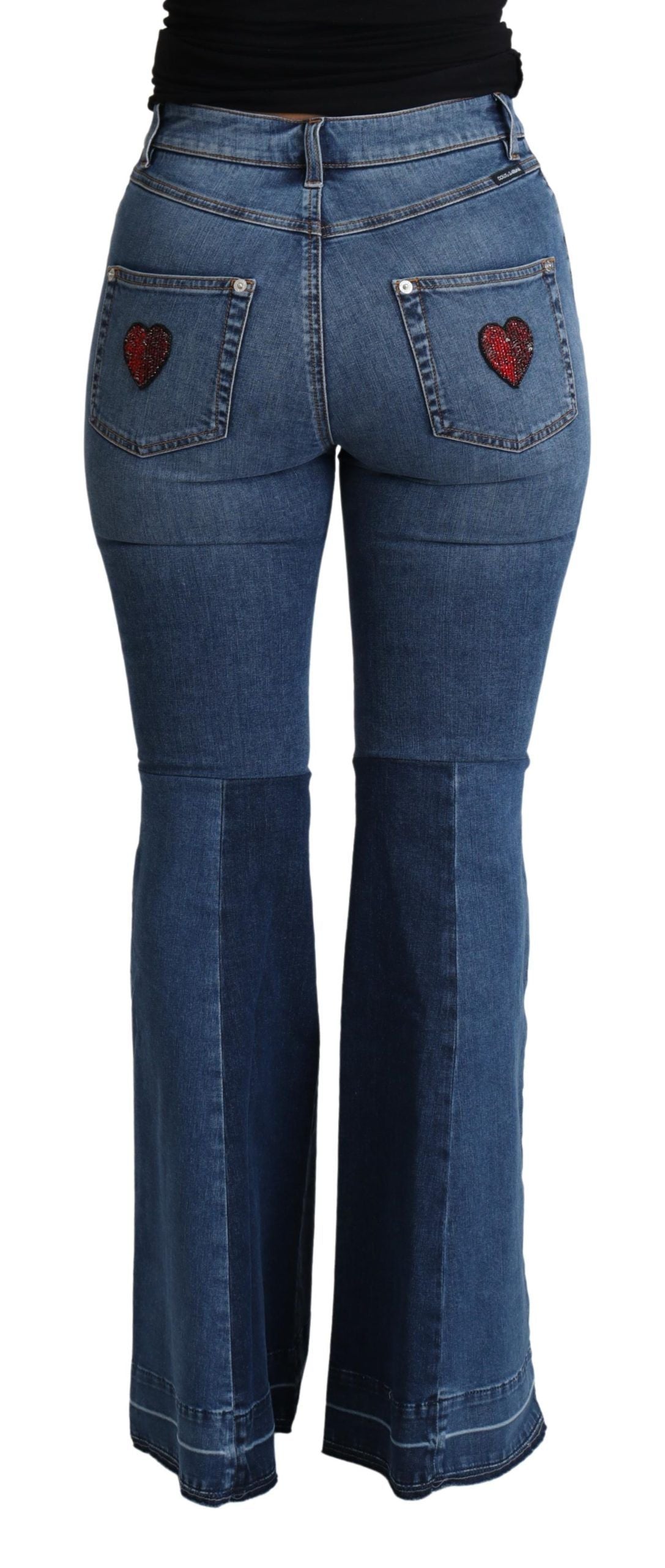 Elegante Bootcut-Jeans aus Denim mit Amore-Patch