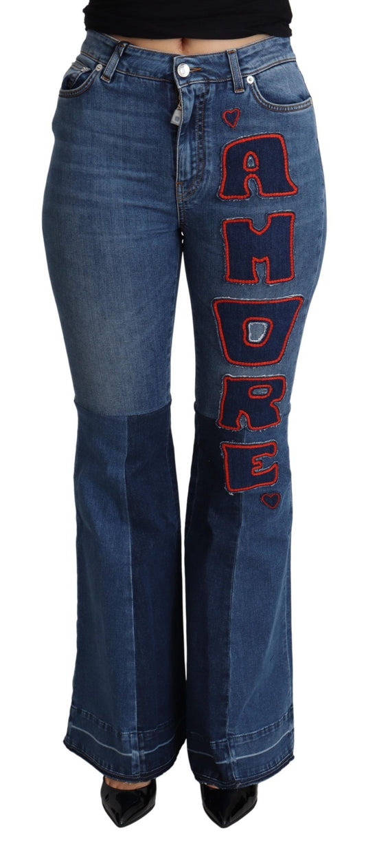 Elegante Bootcut-Jeans aus Denim mit Amore-Patch