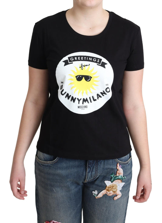 Schickes Moschino Baumwoll-T-Shirt mit Milano-Print