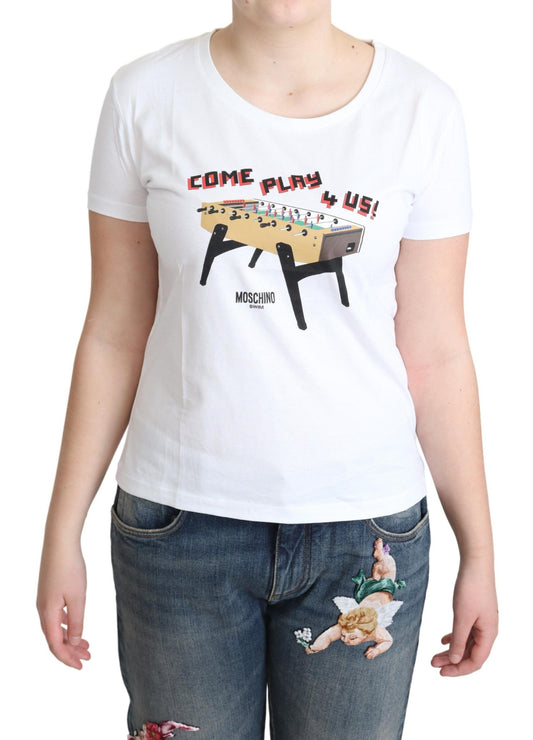 Schickes Rundhals-T-Shirt aus Baumwolle mit verspieltem Print