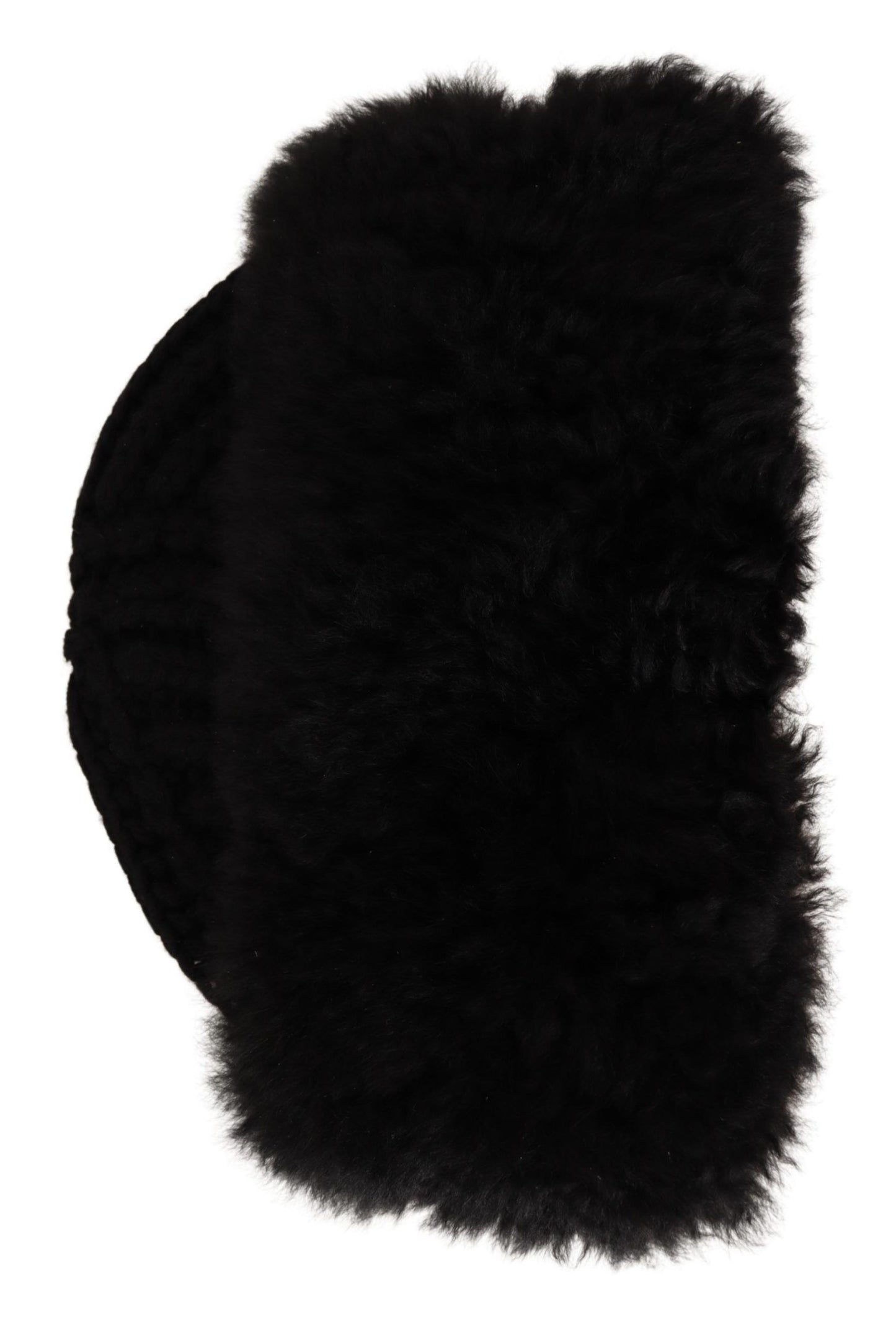 Elegante schwarze Beaniemütze aus Kaschmir-Alpakafell