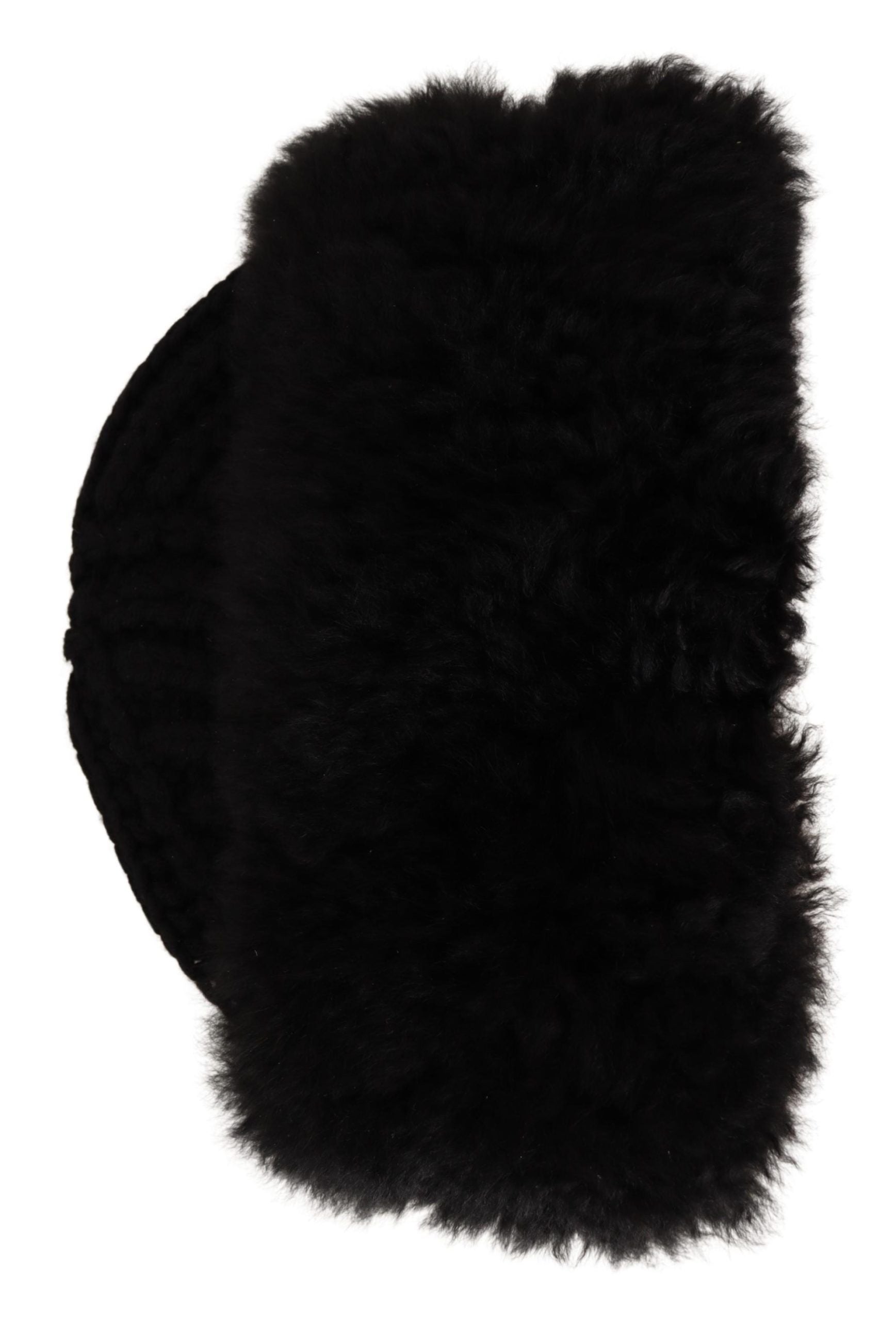Elegante schwarze Beaniemütze aus Kaschmir-Alpakafell