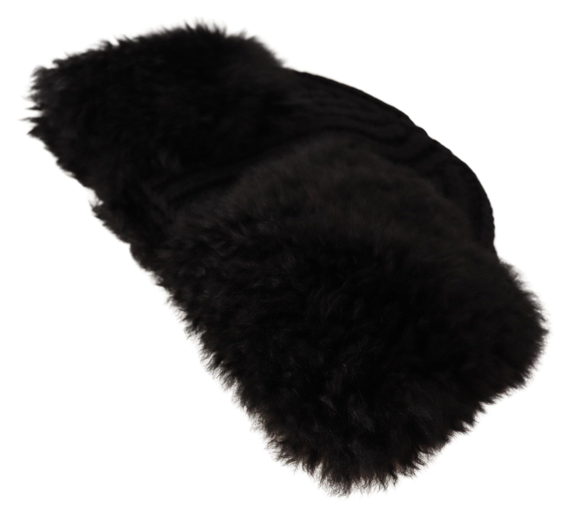 Elegante schwarze Beaniemütze aus Kaschmir-Alpakafell