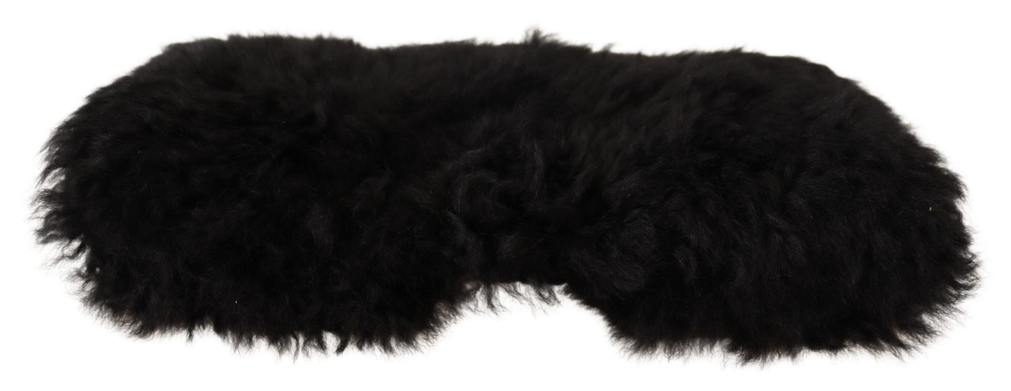 Elegante schwarze Beaniemütze aus Kaschmir-Alpakafell