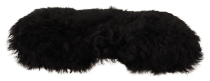 Elegante schwarze Beaniemütze aus Kaschmir-Alpakafell