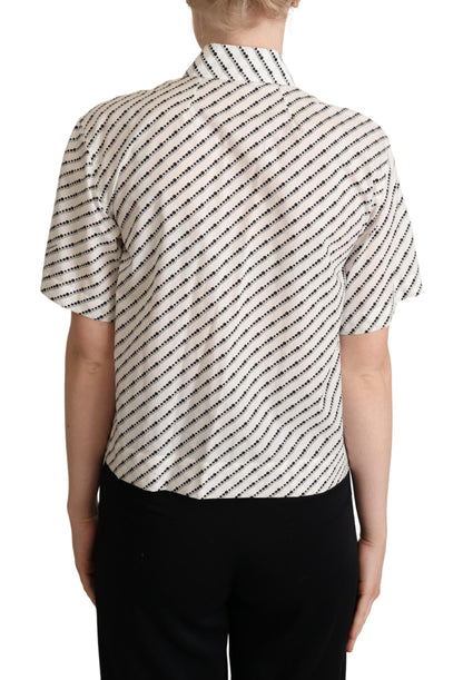 Elegantes gepunktetes Poloshirt aus Baumwolle