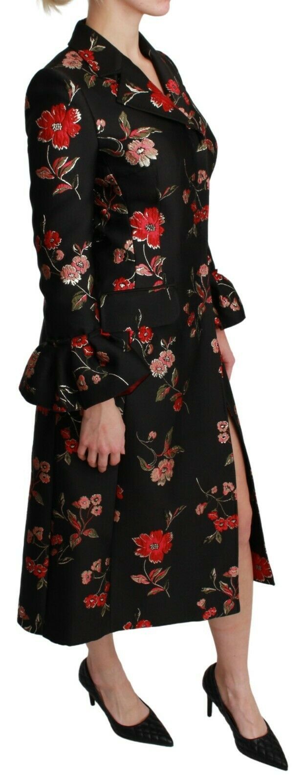 Eleganter Trenchcoat mit Blumenstickerei