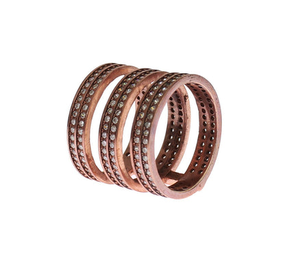 Schillernder Ring mit rosa vergoldetem CZ-Kristall