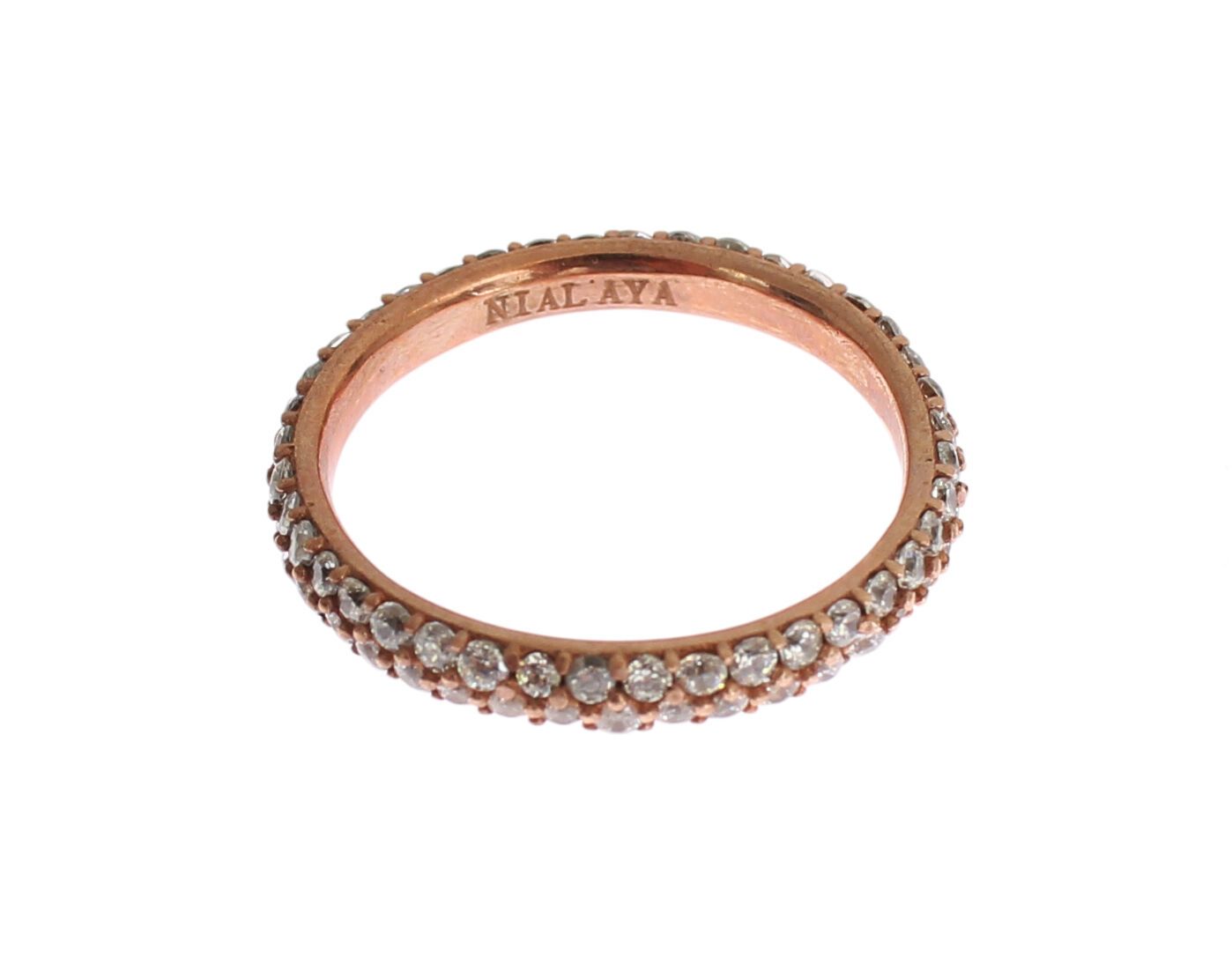 Schicker, mit rosa Kristallen besetzter Silberring