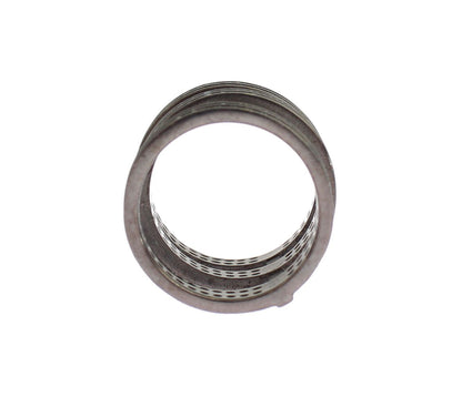 Schicker Sterlingsilberring mit schwarzem Kristall