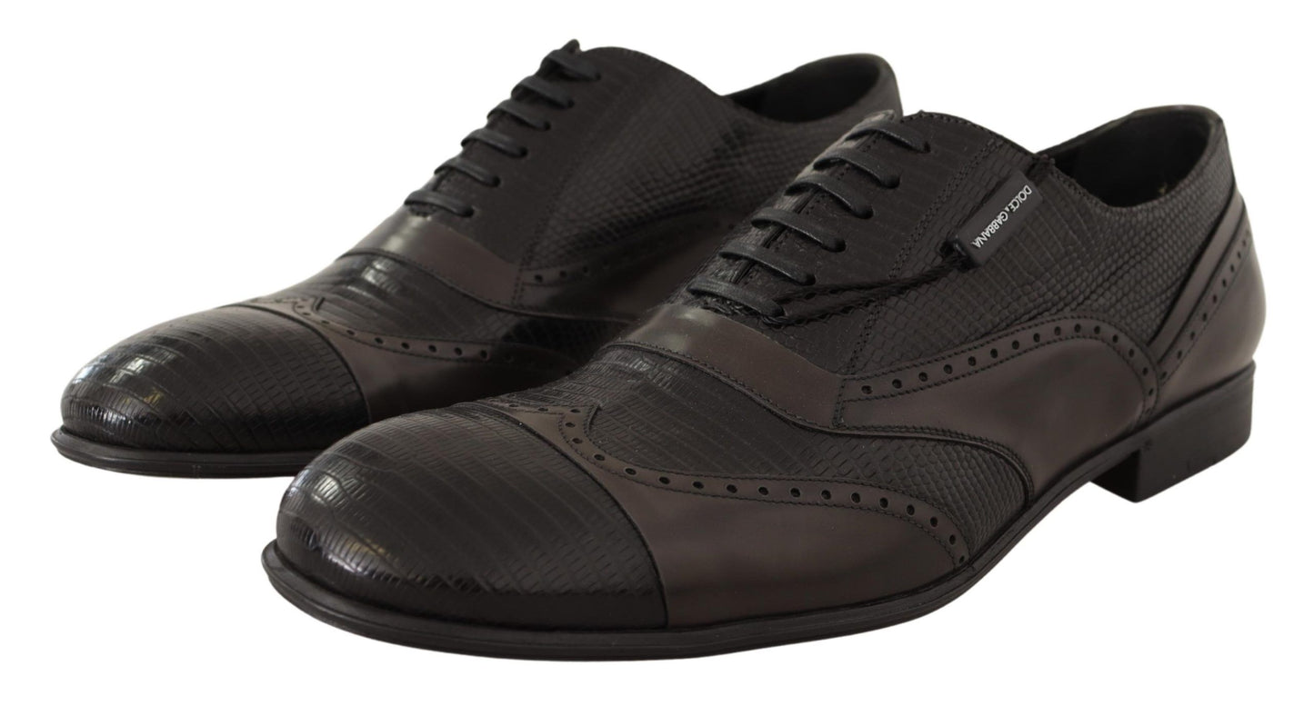 Elegante Oxford-Schuhe aus braunem Eidechsenleder