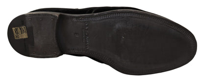 Elegante Derby-Schuhe aus schwarzem Samt