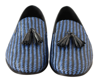 Elegante Loafer aus gewebtem Leder