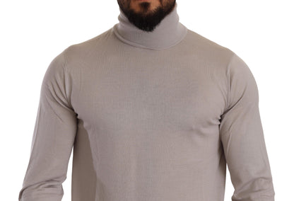 Eleganter hellblauer Rollkragenpullover aus Kaschmir