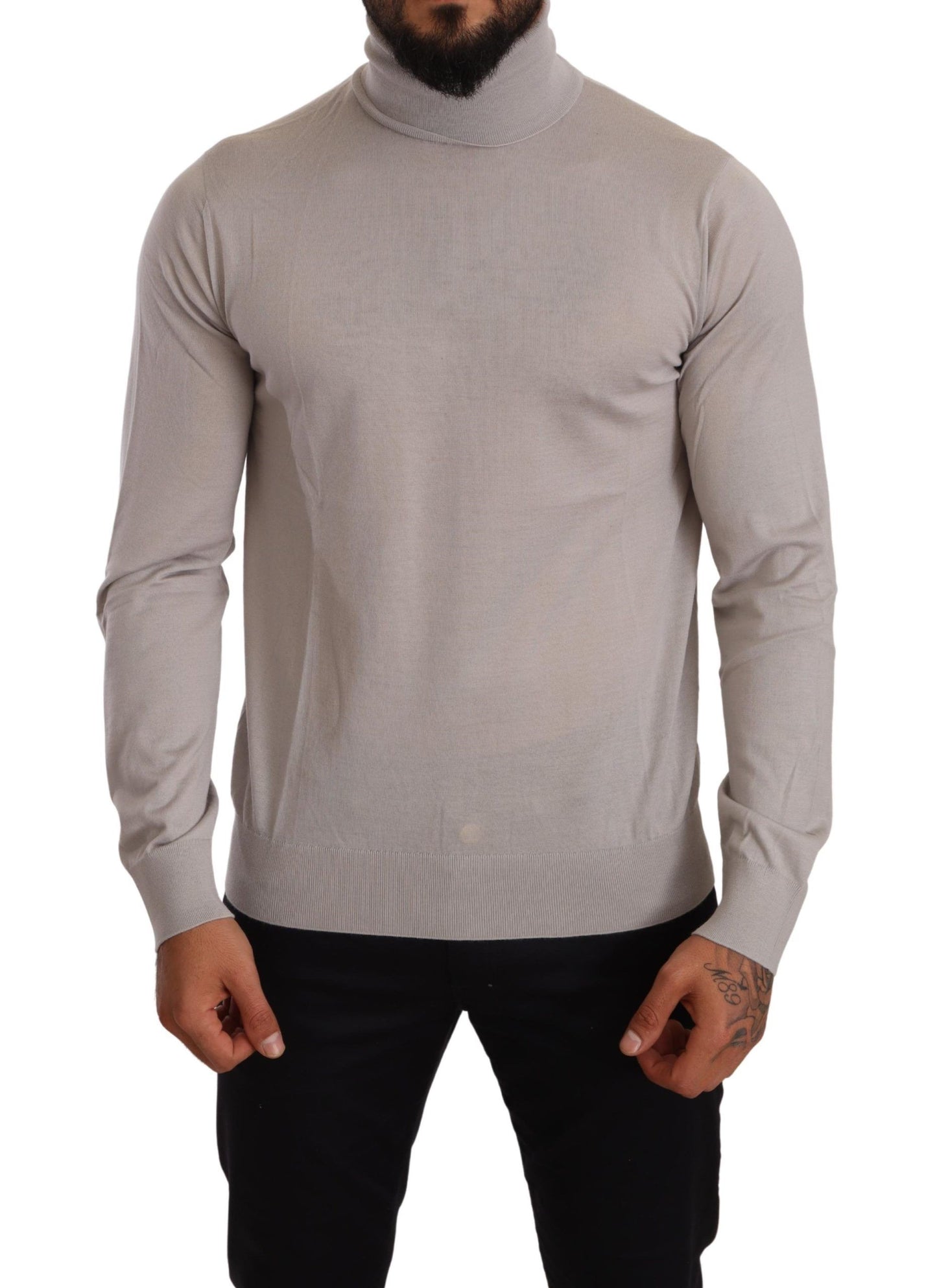 Eleganter hellblauer Rollkragenpullover aus Kaschmir