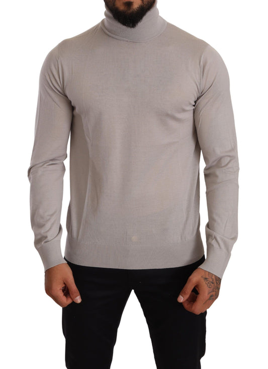 Eleganter hellblauer Rollkragenpullover aus Kaschmir
