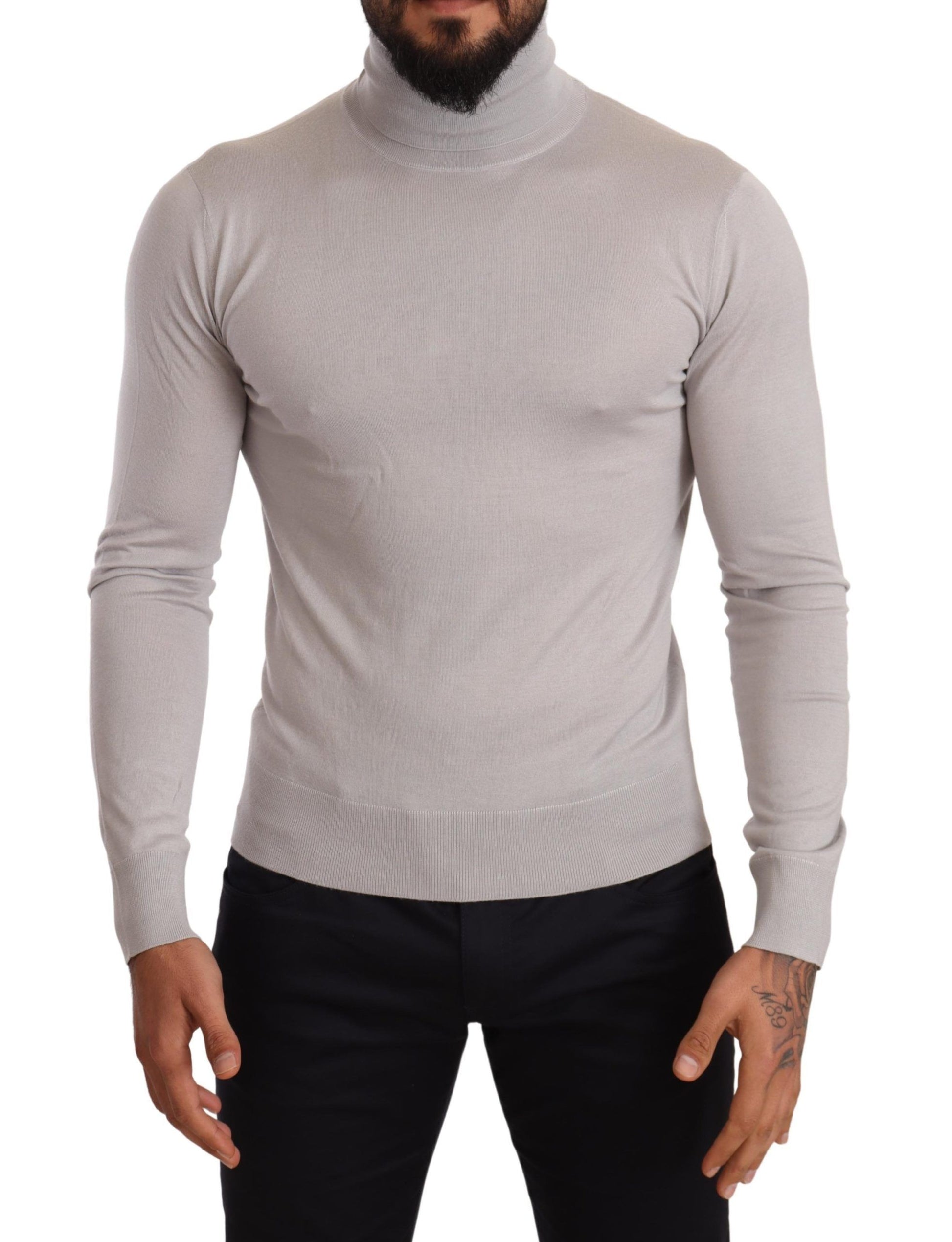 Eleganter Rollkragenpullover aus Kaschmir-Seide-Mischung