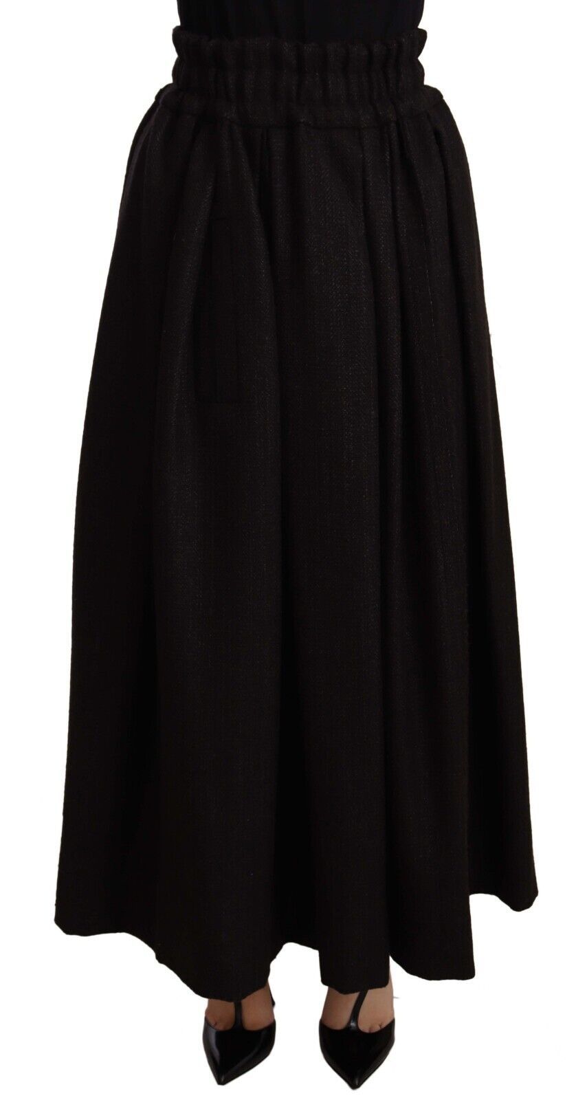 Eleganter Maxi-A-Linien-Wollrock mit hoher Taille