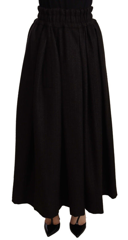 Eleganter Maxi-A-Linien-Wollrock mit hoher Taille
