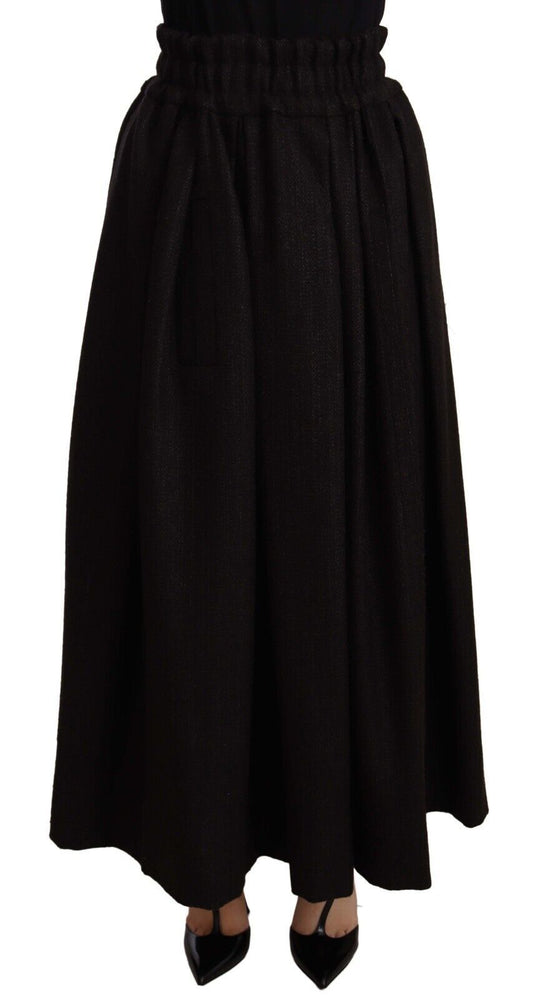 Eleganter Maxi-A-Linien-Wollrock mit hoher Taille