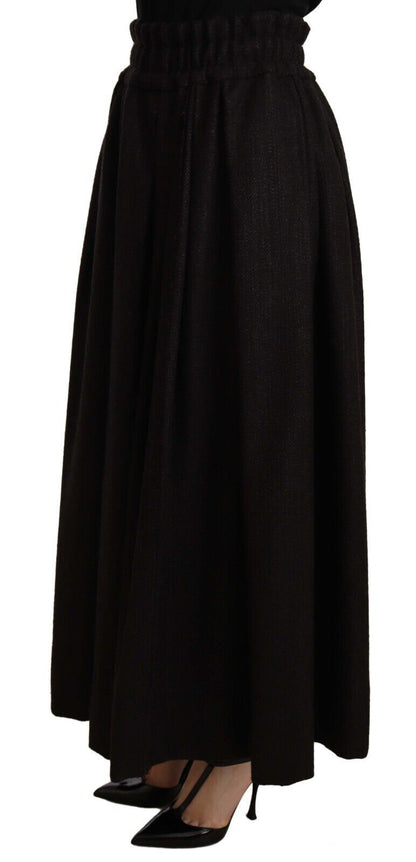 Eleganter Maxi-A-Linien-Wollrock mit hoher Taille