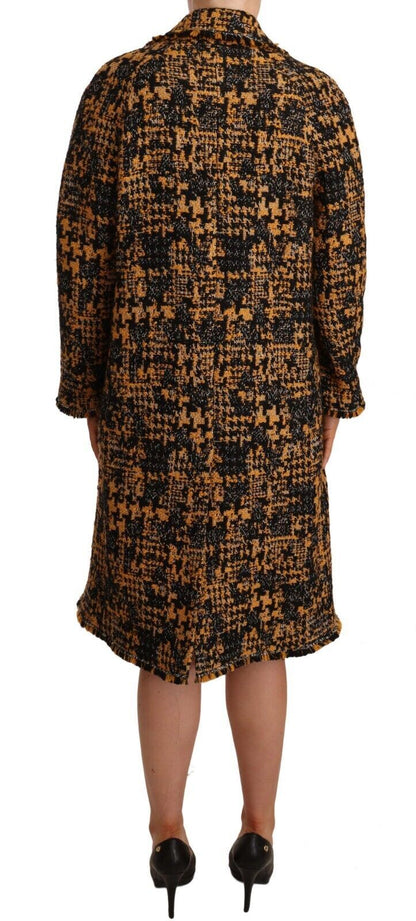 Mehrfarbiger langer Cardigan-Mantel mit Revers