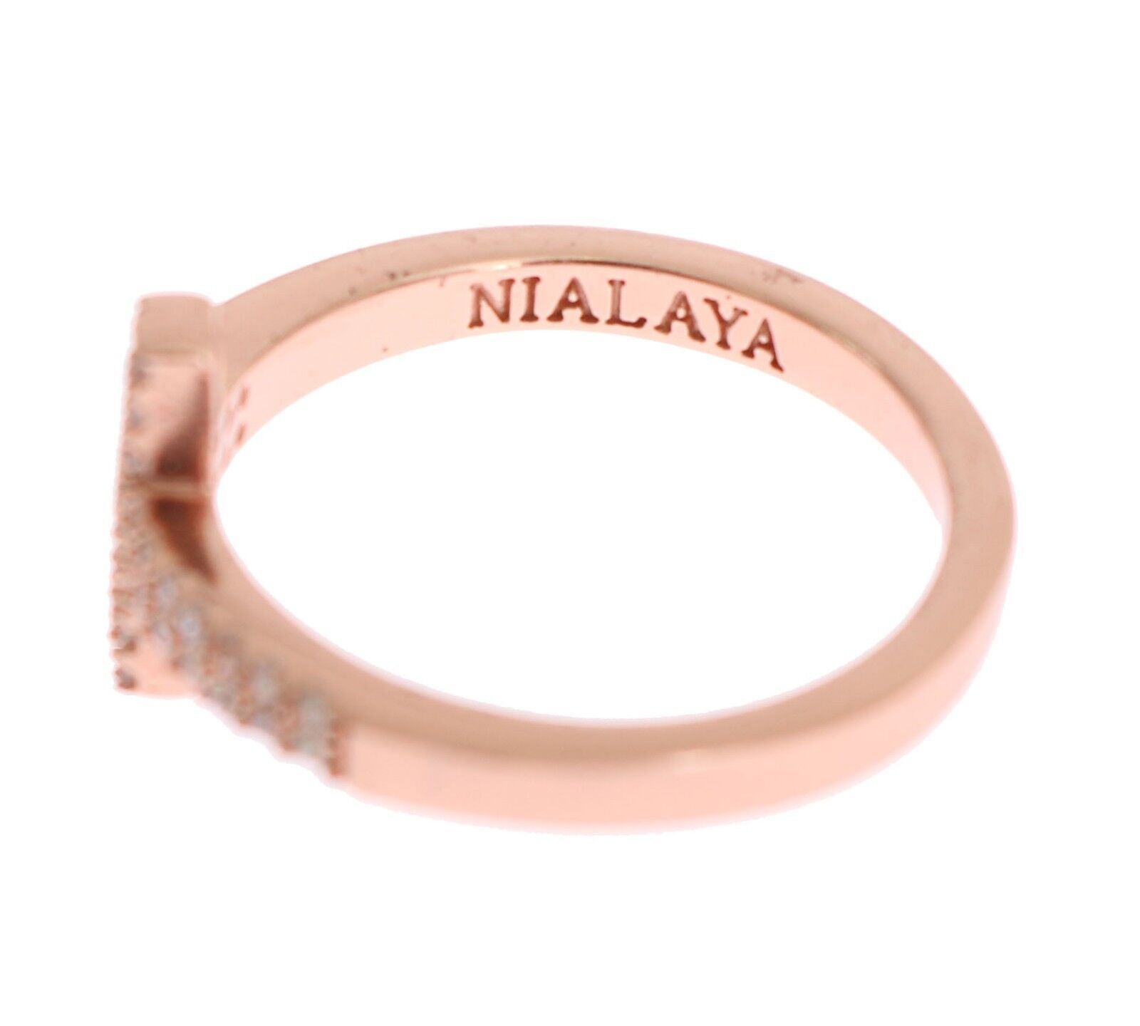 Eleganter Silberring mit rosa Kristallbesatz