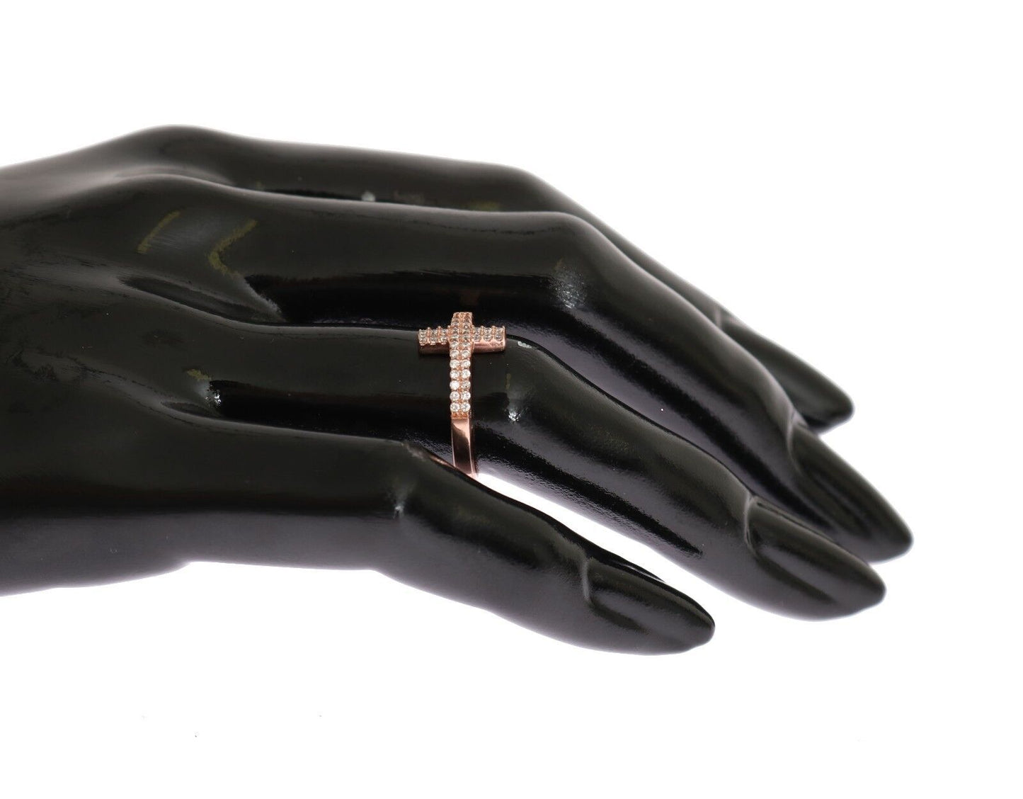 Eleganter Silberring mit rosa Kristallbesatz