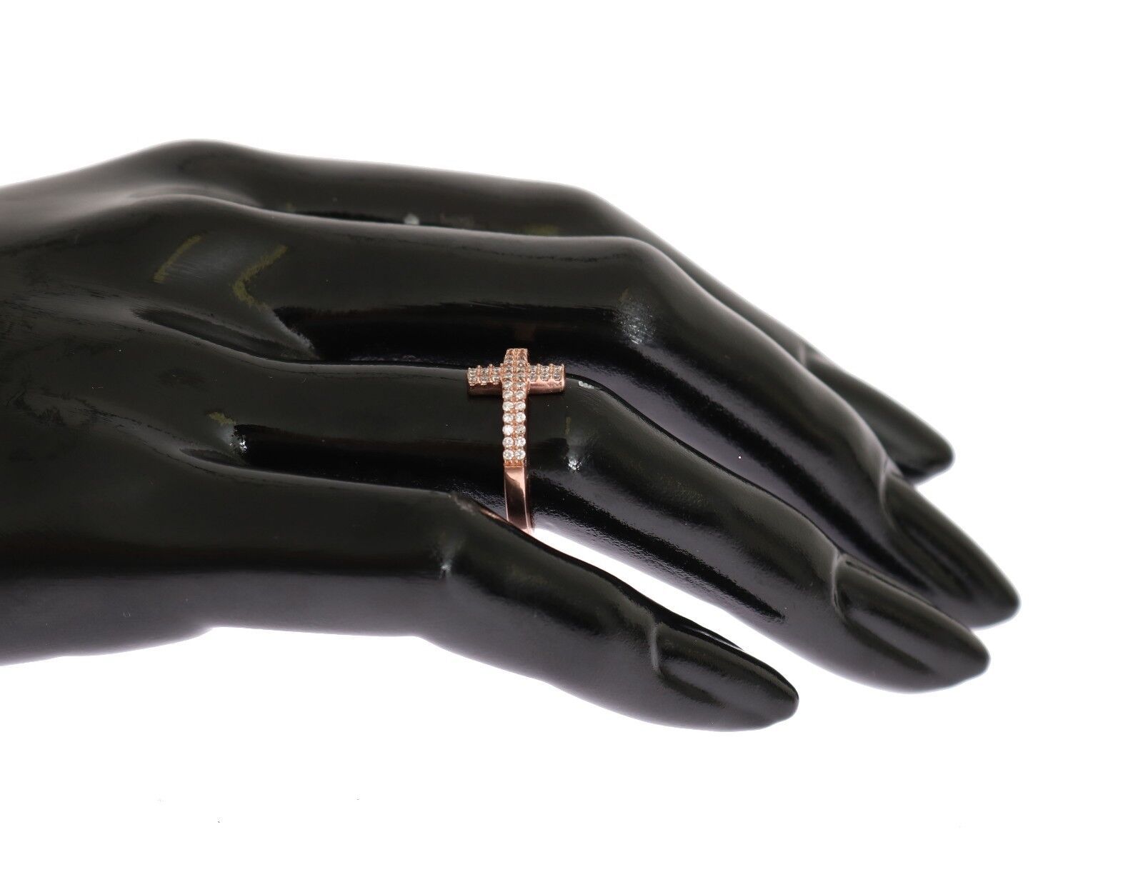 Eleganter Silberring mit rosa Kristallbesatz