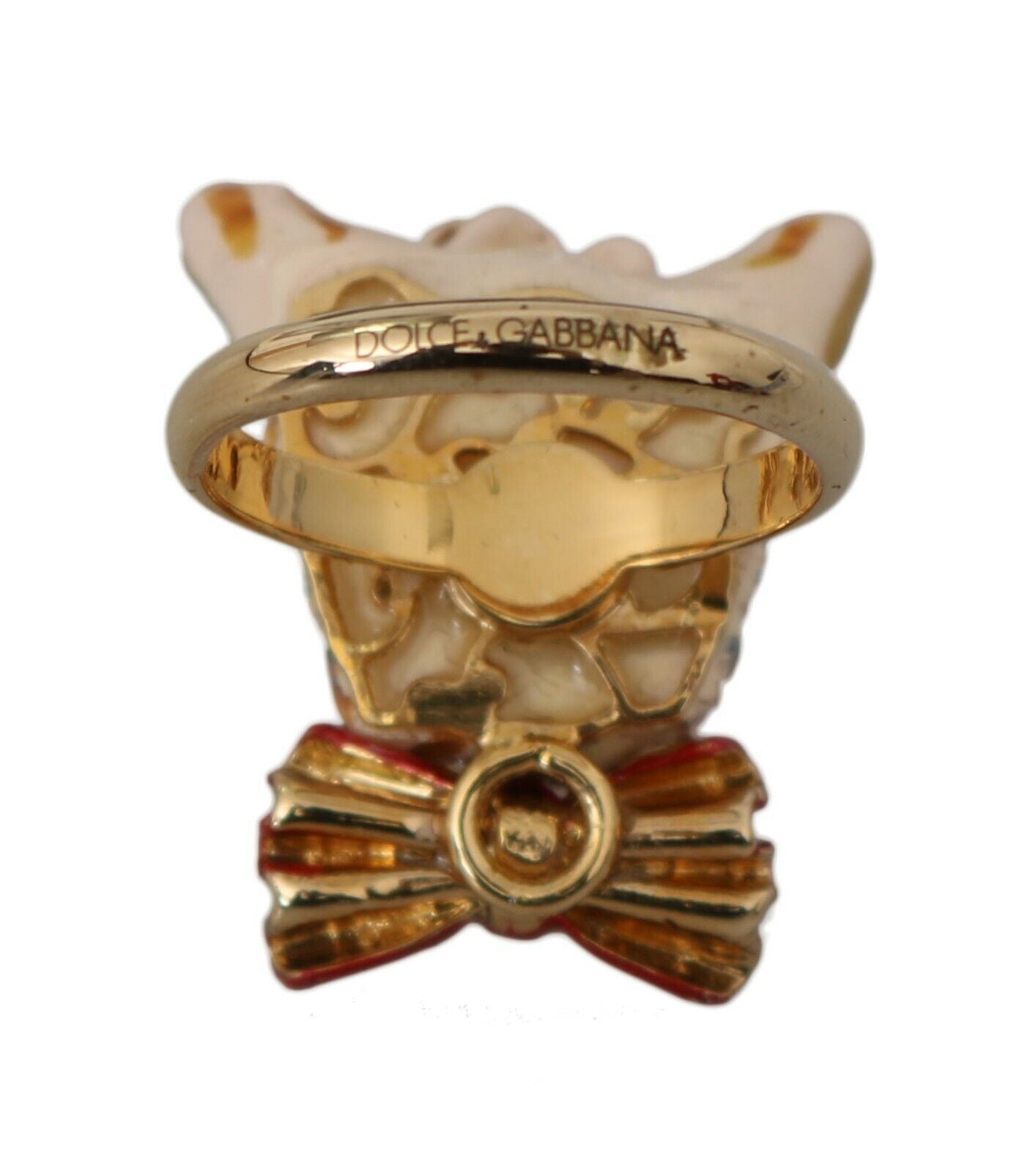 Eleganter, goldfarbener Ring im Hunde-Stil