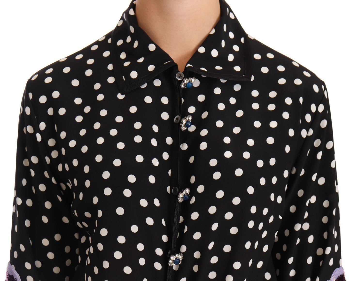 Elegantes Midikleid aus Seide mit gepunkteten Pailletten