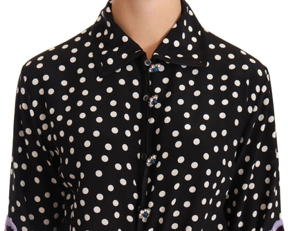 Elegantes Midikleid aus Seide mit gepunkteten Pailletten